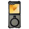Pro Samsung Galaxy Z Flip6 5G Magnetické pouzdro Stojánek Nárazuvzdorný Matný PC+TPU Kryt na telefon