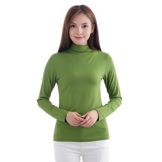 

Женские топы Модальные с длинным рукавом Водолазка Однотонная базовая футболка Подчеркивающая фигуру Женская футболка Повседневная носка XL армия зеленый