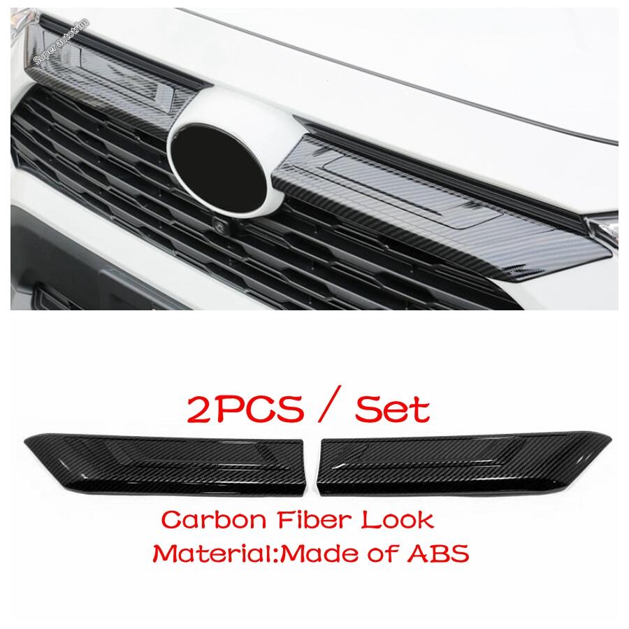 Car Front Bumper Grille Grills Strip Trims Cover Molding 2PCS Fit For TOYOTA RAV4 RAV 4 XA50 - Exterior Accessories