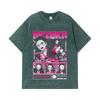 275 GSM Washed T-shirts 100% Cotton Demon Slayer V56 Nezuko Print Unisex Heavy Cotton T Shirt