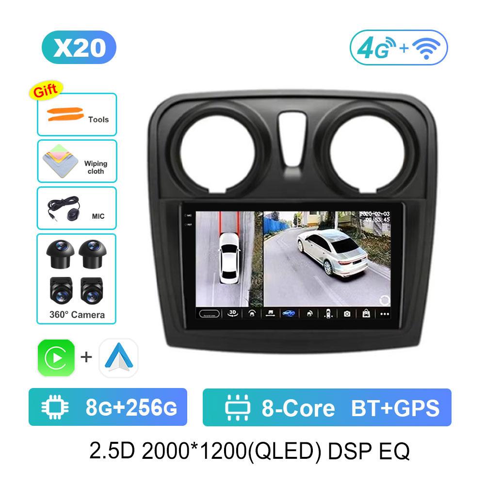 For Renault Logan 2 Sandero 2 2012 - 2019 DSP Stereo Car Radio Multimedia Player Android 14 2.5 D Screen GPS Navi WiFi Head Unit