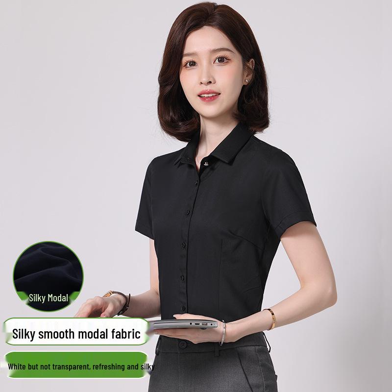 

Women s Long Sleeve Professional White Stretch Shirt for College Students and Teachers M