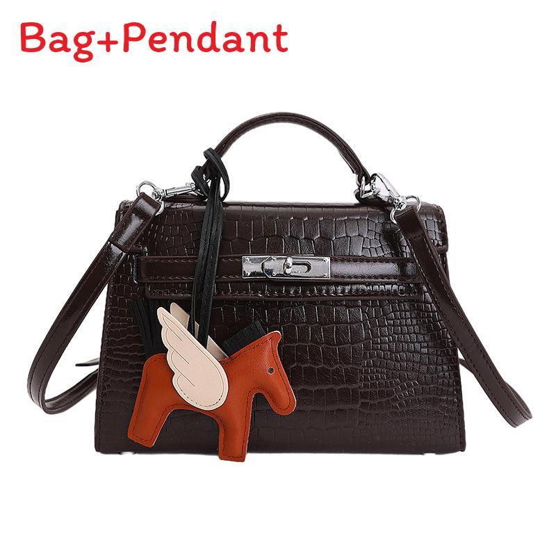 Classic Pu Snake Skin Crossbody Bag With Lock Closure For Daily Urban Use