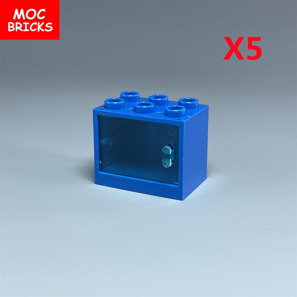 MOC Blocks Box Cupboard Container 2x3x2 Cabinets Assembles Particles 4532 4533 City House Construction Bricks Parts