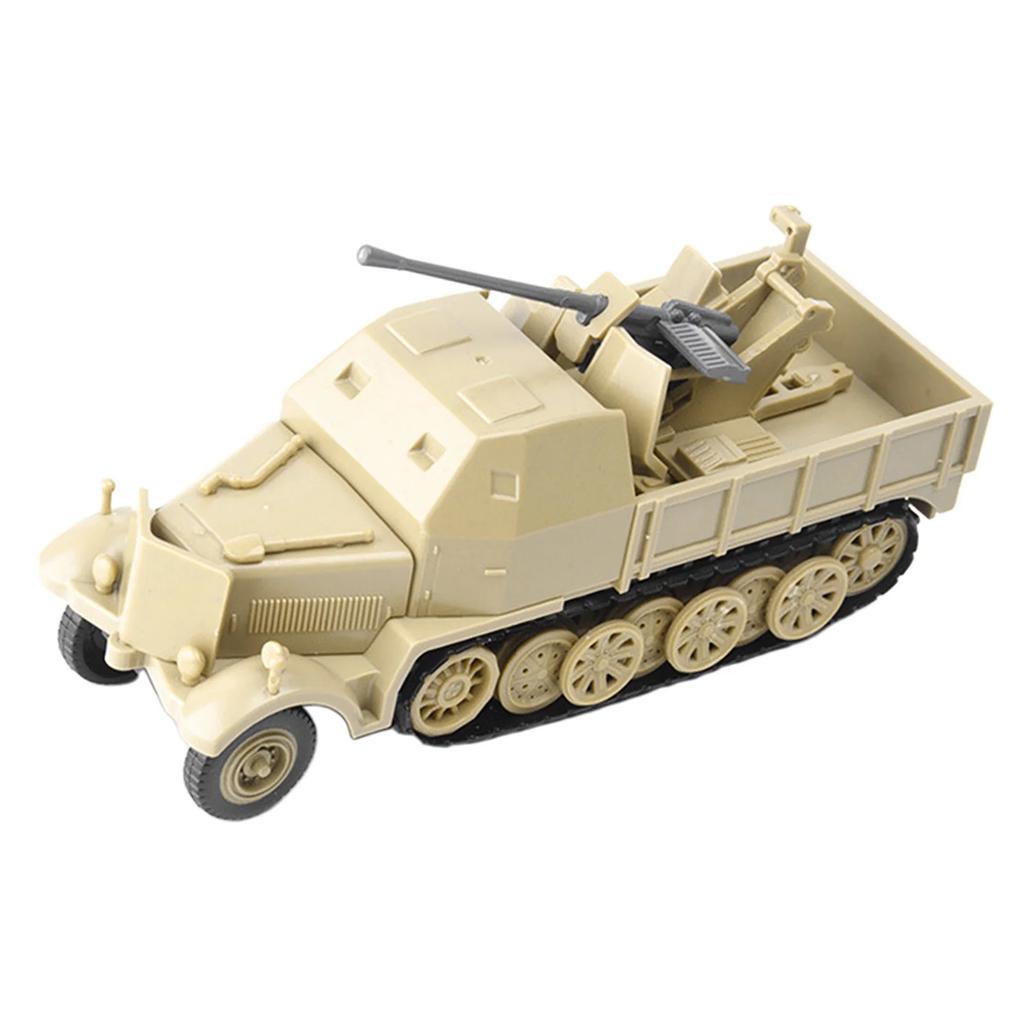 1:72 Scale Miniature Half Track Armored Vehicle Model Toys World War II FLAK37 4D Assembly DIY Kit
