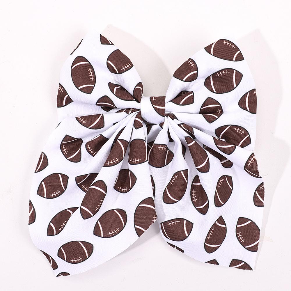 1pcs Football Soccer Printed Hair Clips Big Ribbon Bows Hairpins Fashion Photography Props Souvenir Barrettes Hair Accessories