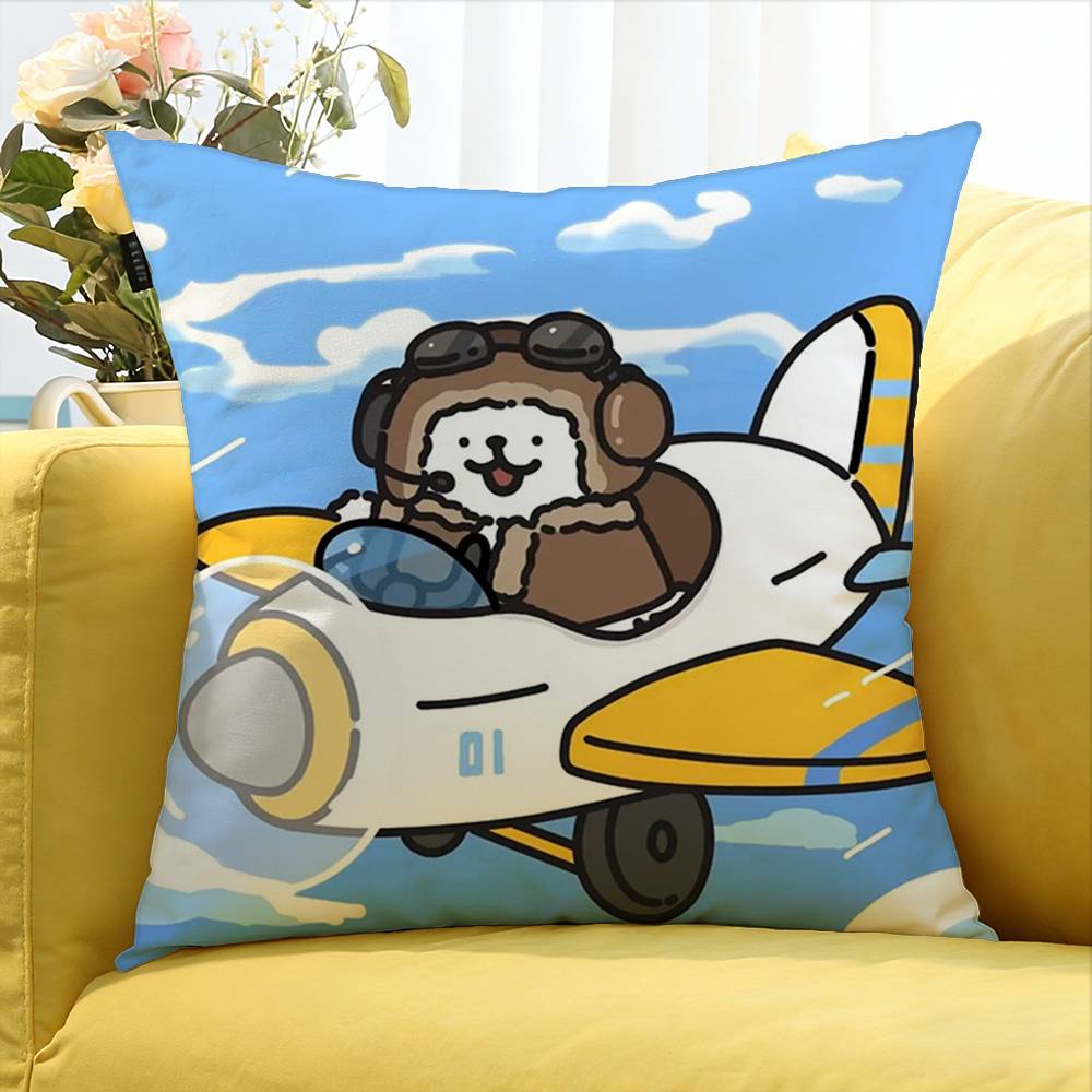 Cute Dog Illustrator Matsui World Various Sizes Square Pillow Case For Car Home Bedchamber Decor