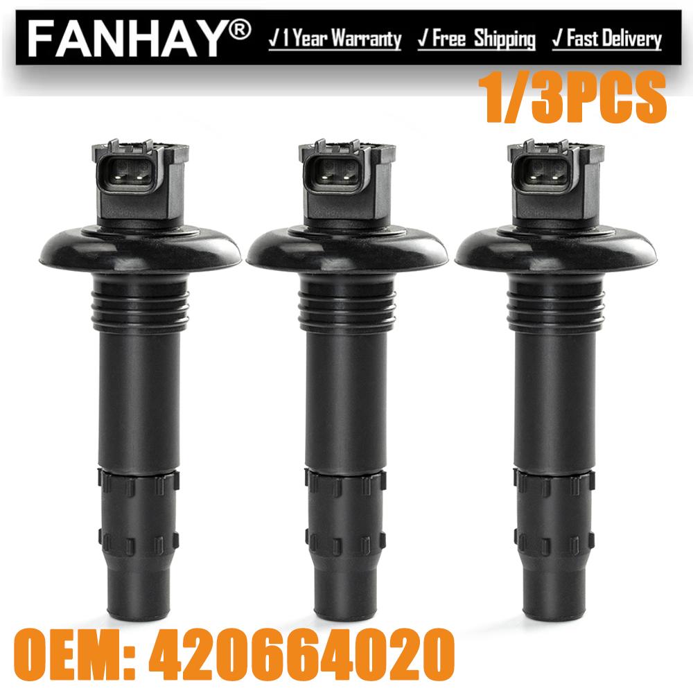 1/3PCS 420664020 New Ignition Coil Stick For SeaDoo GTIStick GTX GTS GTR RXT RXP WAKE 4-TEC 4TEC 130 155 185 296000307 290664020