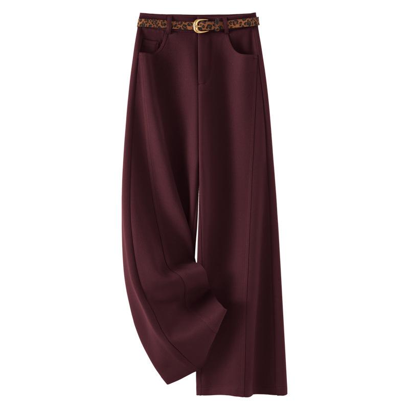 Brown straight wide-leg pants for women, 2026 new spring and autumn style, drapey suit pants, casual pants with a relaxed and casual feel