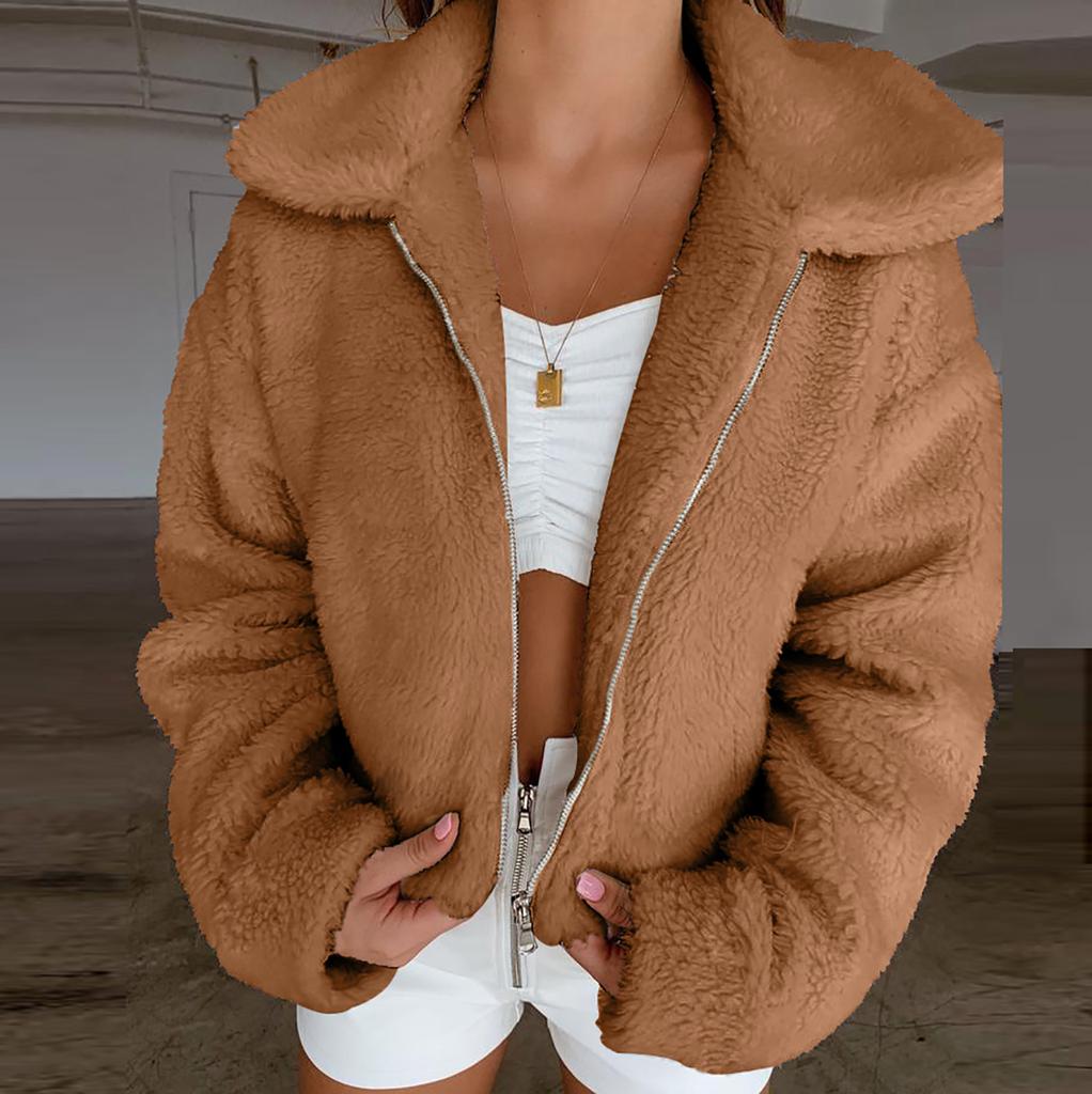 tan fluffy jacket