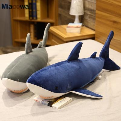 Cartone animato morbido morso squalo peluche giocattolo imbottito animale marino pesce cuscino cuscino placare regalo per bambini bambino bambola addormentata