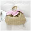 Floral Print Drawstring Crossbody Bag Korean Style Pocket Flower Pattern Durable Canvas Shoulder Bag for Daily Carry