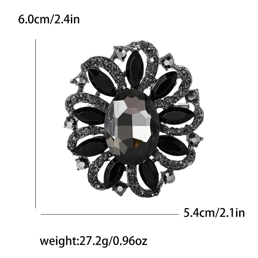 Korean Style Rhinestone Glass Brooch: Medium-Sized, Versatile & Exquisite Women's Pin