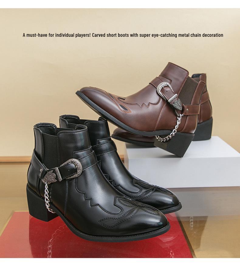 Men's Retro Leather Martin Boots - Chelsea Style with Zipper Ankle