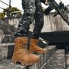 Fashion Male Comfortable High Top Hiking Shoe All-match Male Basic Boots Outdoor Leather Casual Shoes Fashion Men's Motorcycle Boots