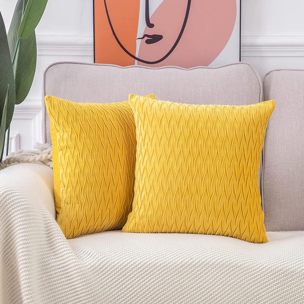 Kissenbezug für Sofa im leichten Luxusstil, einfarbig, nordisch, Ins-Kissenbezug, Samt, plissiert, gestreiftes Kissen