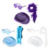 Pink Cowboy Hats with Heart Shaped Glasses Long Feather Boas Western Cowgirl Hat Halloween Costume Accessories for Women