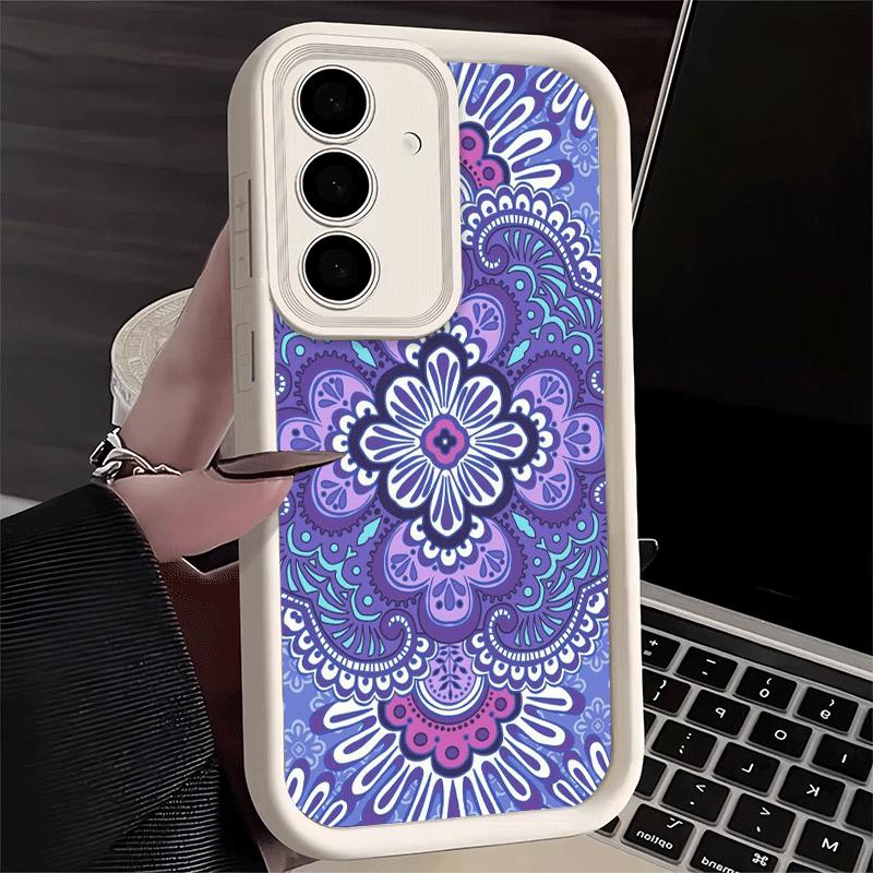 Phone Case for Samsung Galaxy S26 S25 Ultra S24 FE Mandala Style Pattern Shell S23 Plus S22 + S21 S20 5G Soft Silicone Funda
