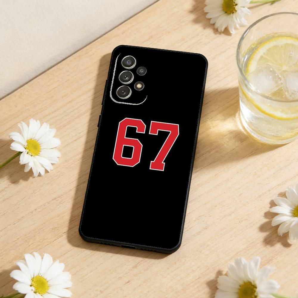 67 Six Seven Phone Case For Samsung S26,S25,S24,S21,S22,S23,S30,Ultra,S20,Plus,Soft Silicone Black Cover