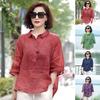 Maglietta da donna con risvolto, bottoni, scollo a mezza manica, pullover, top con stampa jacquard, tinta unita, vestibilità ampia, sottile