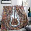 1Pc Vintageguitar Print Flannel Blanket, High quality Comfortable for All Seasons, Home Decor, Warmth and Comfort, Perfect for Christmas Gifts