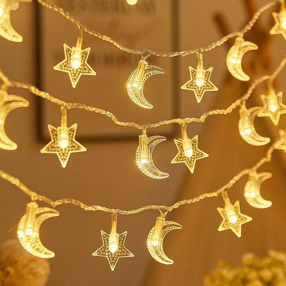 Colorful Star Moon Light String Beautiful Atmosphere Lamp Led Fairy Lights Birthday
