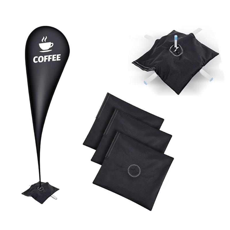 3Pieces Waterproof Sandbag Weights for Feathered Flag X Shape Bases Ensures Stability in Various Weather Conditions