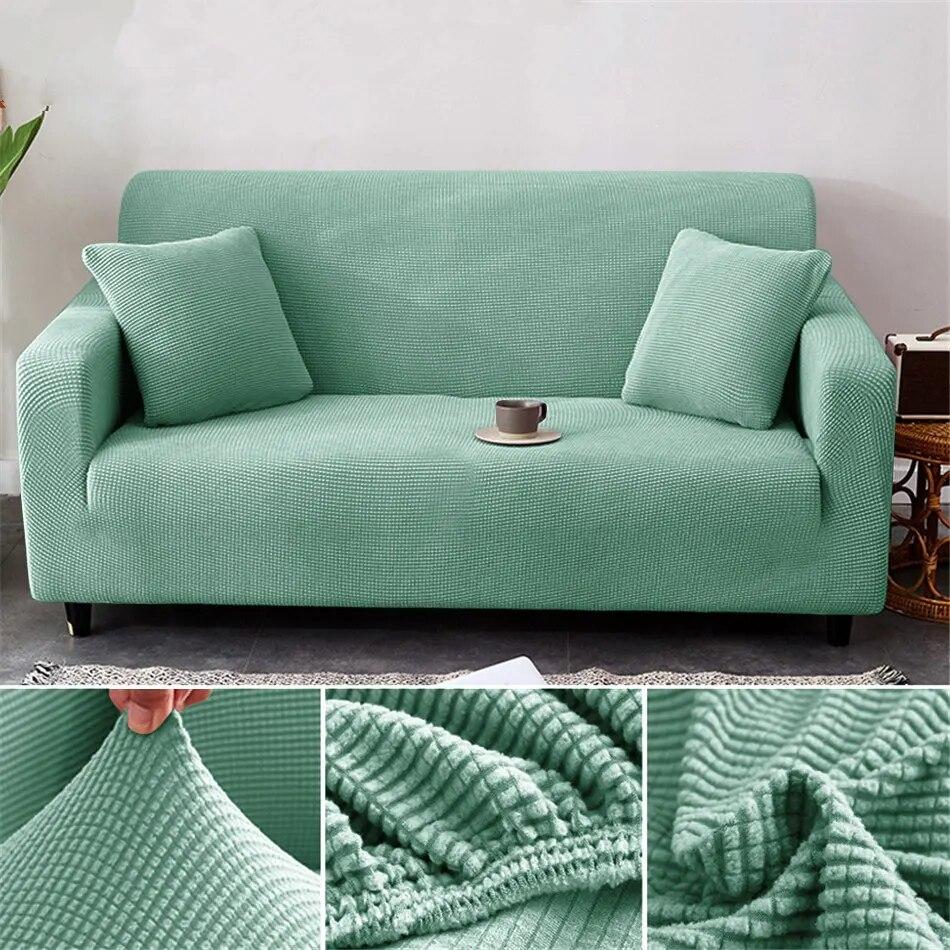 1/2/3/4 Seater Thicken Elastic Jacquard Sofa Cover Slipcover Stretch Polar Fleece L Shape Corner Sofa Covers for Living Room
