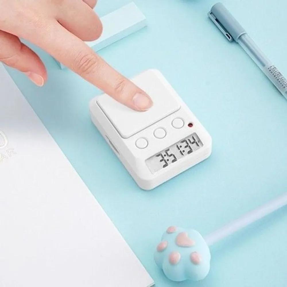Button-type stopwatch seconds clock study timer study timer silent timer timer clock study timer pink