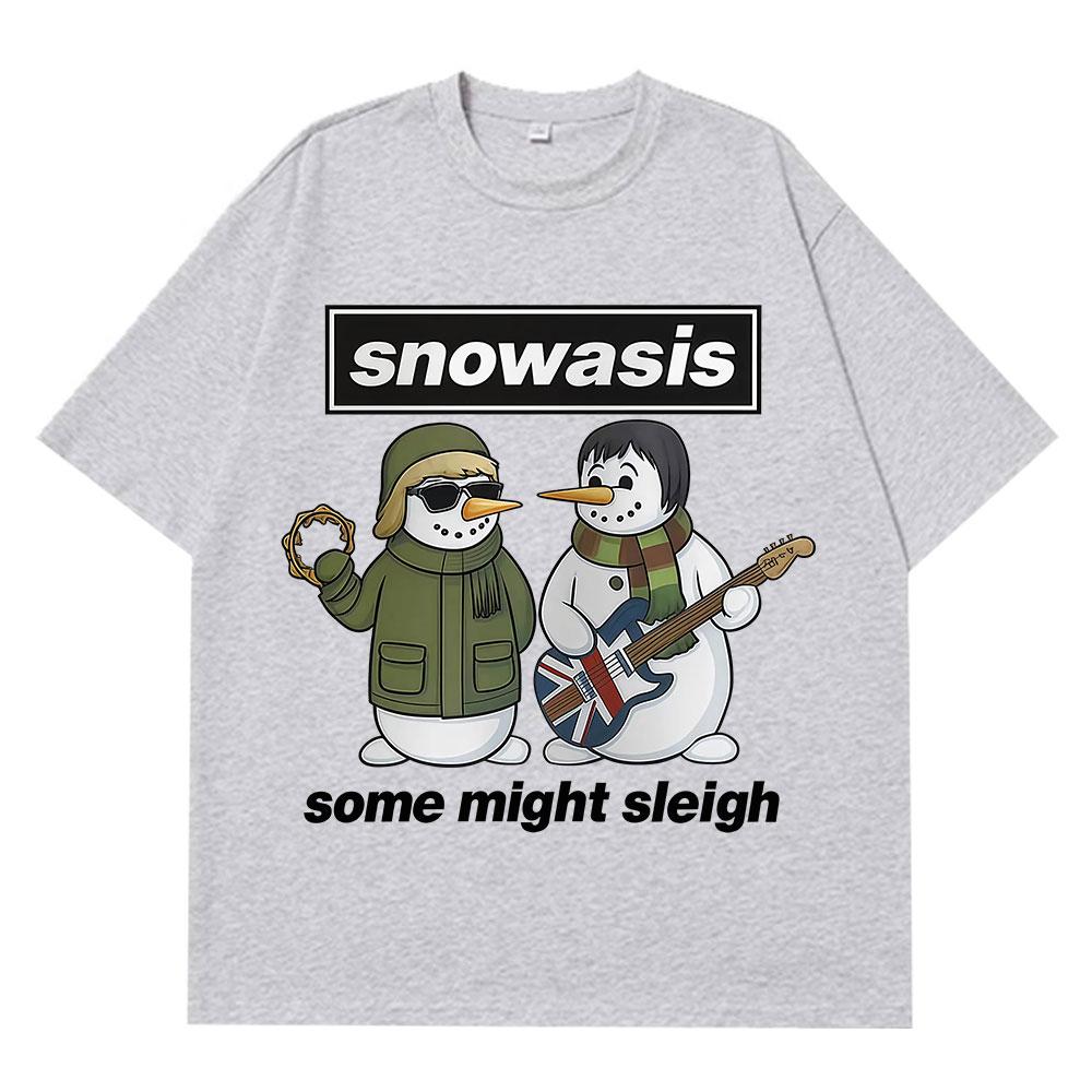 Oasis Jul rolig meme T-shirt herr damer Harajuku hiphop T-shirt bomull överdimensionerad lös avslappnad och retro O-hals T-shirts