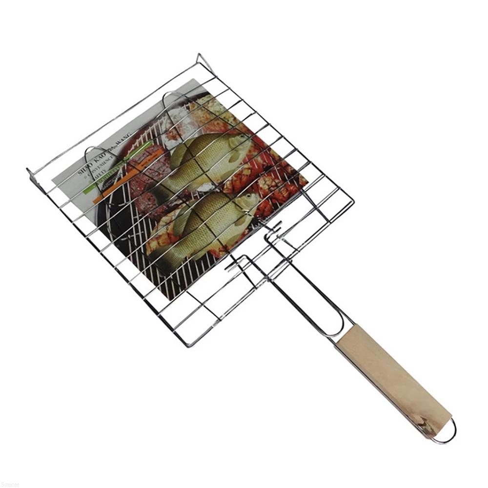 Antihaft-Grillnetz, faltbares Grillnetz, tragbares Grillkorbnetz, Fischfleisch-Hamburgernetz, Camping-Picknick-Werkzeug
