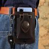 Men's Genuine Leather Tactical Mobile Phone Waist Bag - Crazy Horse Sports Style