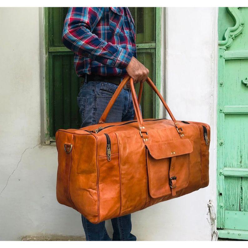 LEATHER DUFFLE BAG, Carryon Bag, Duffle Bag Men, Black Duffle Bag, Unisex Gift Ideas Large Overnight Carry On Luggage Duffle Bag