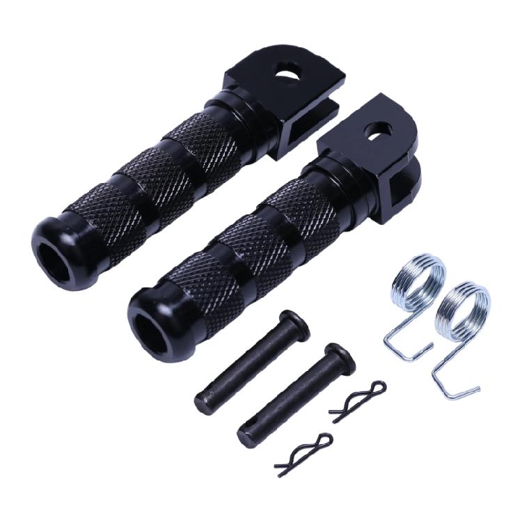 Motorcycle Maintenance Foot Peg Assembly with Forked Mounting End, Knurled Grip Texture and Machined Aluminum Build