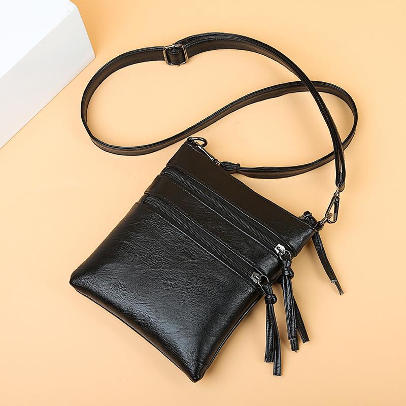 New Fashionable Women s Soft Pu Phone Bag Stylish Black Or Brown Vertical Crossbody Purse чёрный