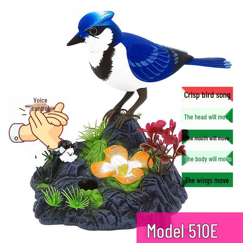 Hlasově ovládaná elektrická hračka Malý ptáček se simulací pohybu a zvuku aktivovaná indukcí