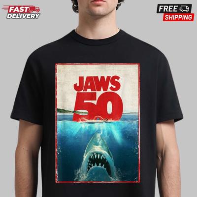 Jaws 50 Jaws 2025 Celebration Maglietta Classica Maglietta 50° Anniversario Maglietta Unisex