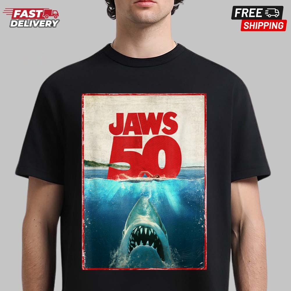 Jaws 50 Jaws 2025 Celebration Classic T-Shirt 50th Anniversary Shirt Unisex T-Shirt S