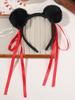 1Pcs Red Nezha Headband for Women Fluffy Ball Headpiece Cute Pom Hair Accessory Chinese Costume Headwear