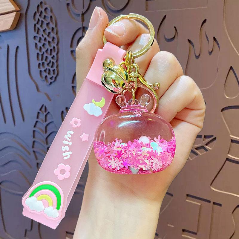 

Creative Acrylic Crown Snowflake Oil Keychain Women S Exquisite Schoolbag Pendant Car Key Chain Gift opp bag packaging