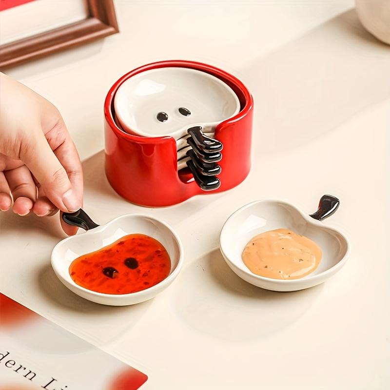 Ceramic Dipping Dishes Set Modern Minimalist Round Sauce Bowls for Kitchen