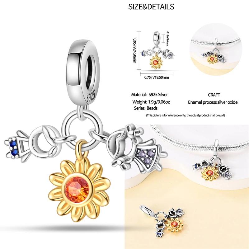 New In Charms Copper Beads Pendant Boys Girls Sparkling Zircon For Original Bracelets Fine Jewelry Gift