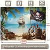 2D Jolly Roger Piraten Hintergrund - Tropische Strandparty Fotografie Banner