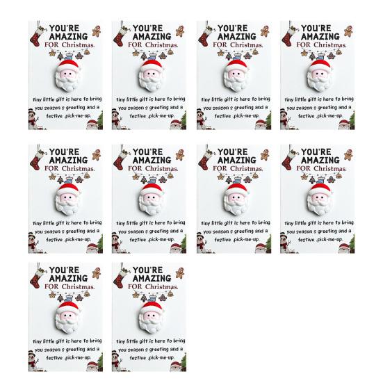 10 Sets Christmas Pocket Hug Gifts Mini Resin Positive Pocket Hug Token with Encouragement Card Emotional Gifts