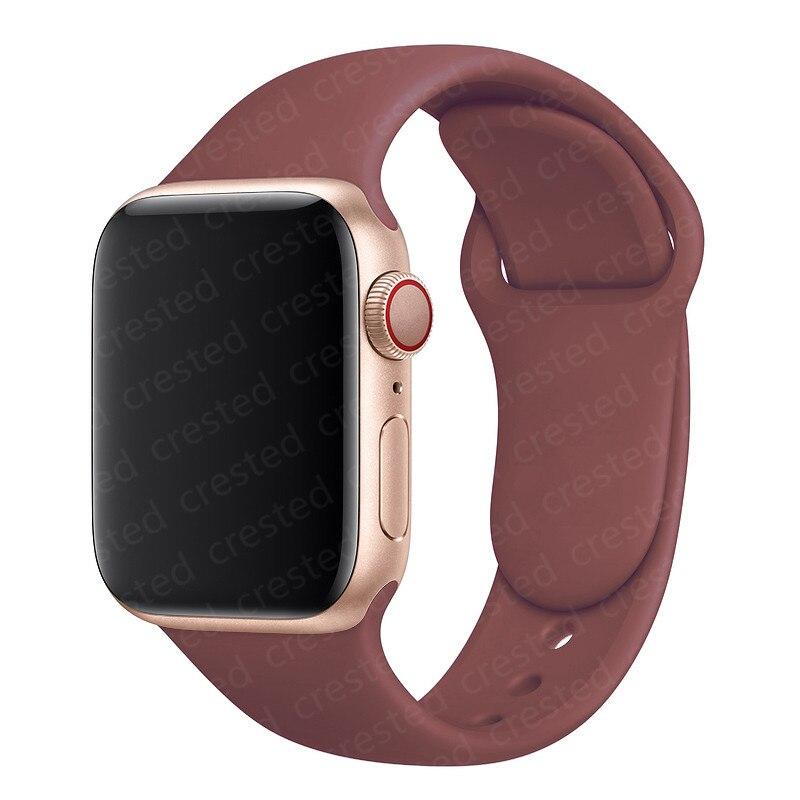 Silicone Strap For Watch Band 44mm 40mm 38mm 42mm Rubber Belt Wristband Bracelet iWatch1 2 3 4 5 Se 6 Band