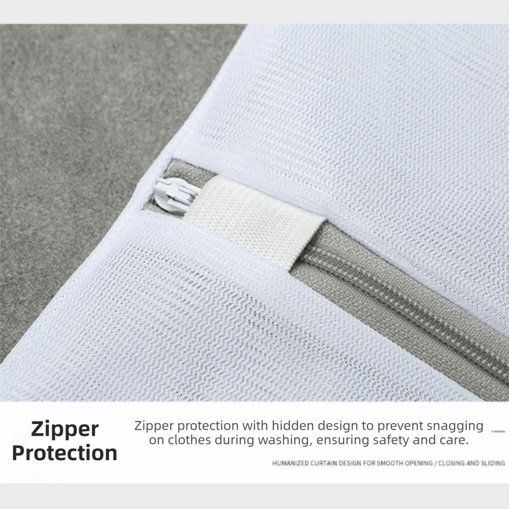 3/4Pcs Durable Mesh Mesh Laundry Bag Coarse Net Zippered Closure Delicates Laundry Wash Bag Polyester Reusable