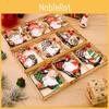 Unique Three-compartment Wooden Christmas Ornament Box In Playful Cartoon Style