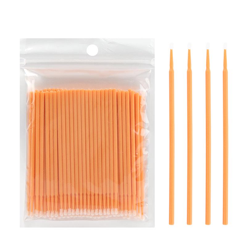 100 Macaron Cotton Swabs for Eyelash Extensions - Small Grafting & Cleaning Micro Brushes