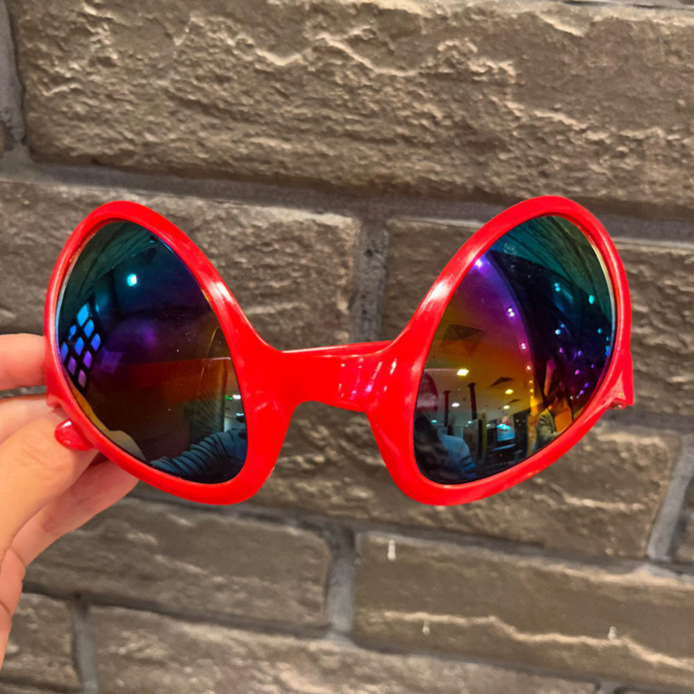 1 Stück Modische Feiertags-Tanz-Sonnenbrille für Männer und Frauen, mehrfarbiger Rahmen, übertrieben lustige Sonnenbrille, Alien Cool, Disco-Brille, Schutzbrille