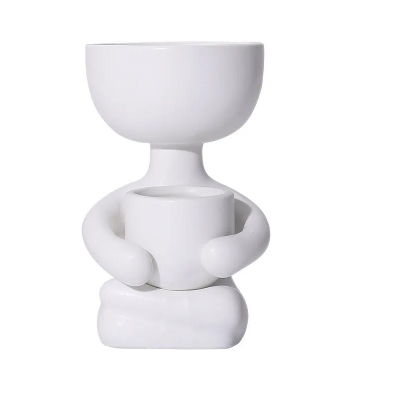 Nordic Simple Bean Flower Pot Mini Personality Succulent Flower Pot PlantFigure Ceramic Vase Home Decoration Garden Decoration